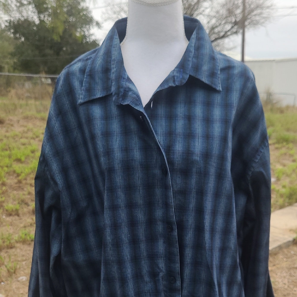 Van Heusen Black and Blue Checkered Shirt